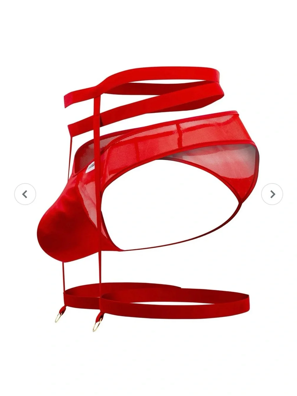 S/M | L/XL CandyMan Red Garter Thongs Two Piece Set 99677